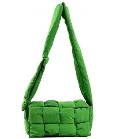 Woven Bag Cotton Padded Shoulder Bag Crossbody Bags Handbags with Koala Bag Decoration Accessories For Women Green $19.75 Sho...