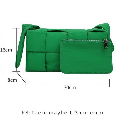 Woven Bag Cotton Padded Shoulder Bag Crossbody Bags Handbags with Koala Bag Decoration Accessories For Women Green $19.75 Sho...