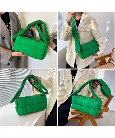 Woven Bag Cotton Padded Shoulder Bag Crossbody Bags Handbags with Koala Bag Decoration Accessories For Women Green $19.75 Sho...