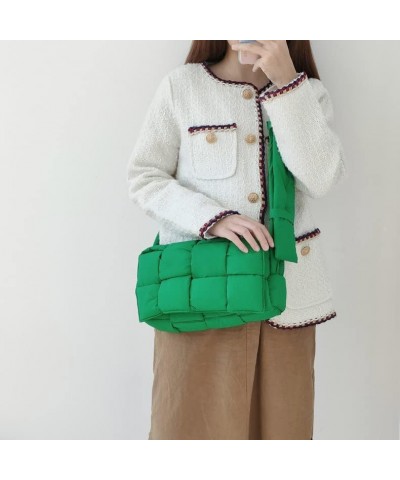 Woven Bag Cotton Padded Shoulder Bag Crossbody Bags Handbags with Koala Bag Decoration Accessories For Women Green $19.75 Sho...