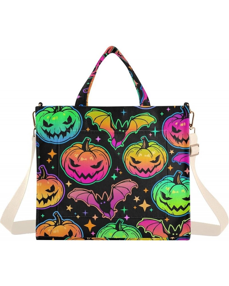 Bright and Colorful Halloween Pumpkins Women's Tote Handbags Top Handle Satchel Shoulder Bag Crossbody Bag M $16.17 Totes