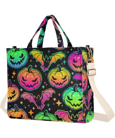 Bright and Colorful Halloween Pumpkins Women's Tote Handbags Top Handle Satchel Shoulder Bag Crossbody Bag M $16.17 Totes