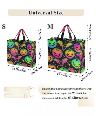 Bright and Colorful Halloween Pumpkins Women's Tote Handbags Top Handle Satchel Shoulder Bag Crossbody Bag M $16.17 Totes