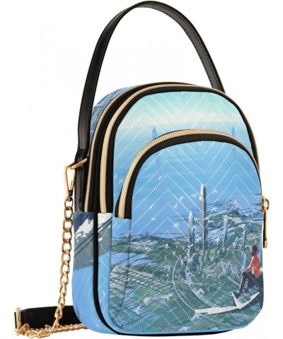 Tropical Island Crossbody Bags for Women Small Shoulder with Detachable Straps, Shoulder Handbags for Ladies Sky City $15.59 ...