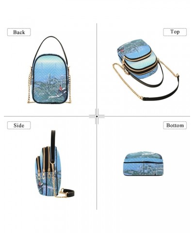 Tropical Island Crossbody Bags for Women Small Shoulder with Detachable Straps, Shoulder Handbags for Ladies Sky City $15.59 ...