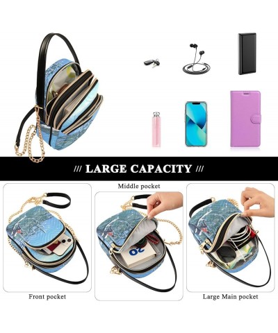 Tropical Island Crossbody Bags for Women Small Shoulder with Detachable Straps, Shoulder Handbags for Ladies Sky City $15.59 ...