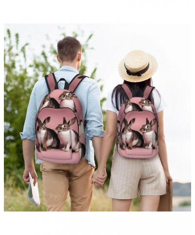 Cute Rabbits Print Lightweight Travel Canvas Backpack Casual Daypack For Men Women Work, Sports, Beach Black Small $18.01 Bac...