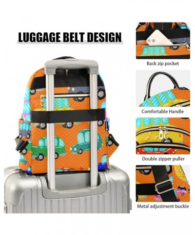 Women Backpack Rainbow Toy Cars Auto Vehicle Anti-Theft Travel Backpack with Luggage Belt Lightweight Handbag Lady Purse Room...