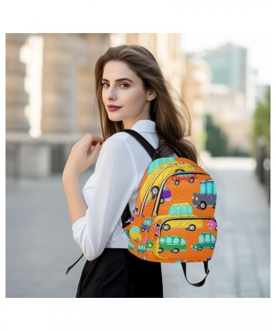 Women Backpack Rainbow Toy Cars Auto Vehicle Anti-Theft Travel Backpack with Luggage Belt Lightweight Handbag Lady Purse Room...