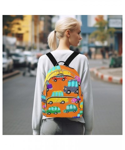 Women Backpack Rainbow Toy Cars Auto Vehicle Anti-Theft Travel Backpack with Luggage Belt Lightweight Handbag Lady Purse Room...