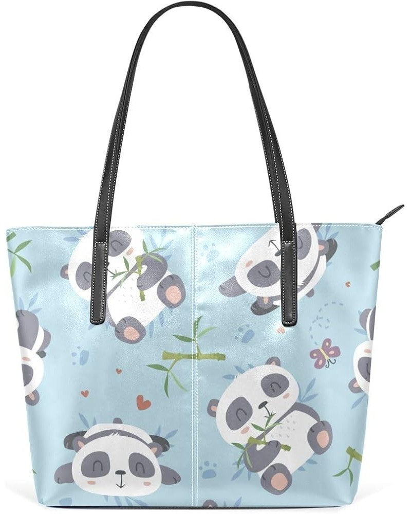 Handbags for Women Tote Bags with 11.08"(L) x 3.54"(W) x 11.02"(W) - Cute Set Bear Cute Little Panda $22.35 Totes