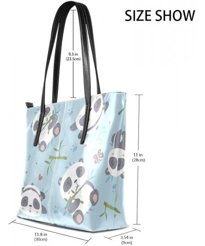 Handbags for Women Tote Bags with 11.08"(L) x 3.54"(W) x 11.02"(W) - Cute Set Bear Cute Little Panda $22.35 Totes