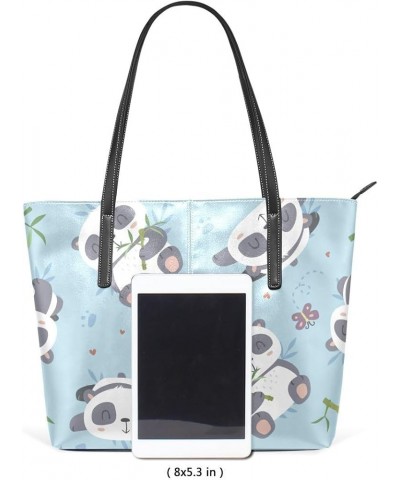 Handbags for Women Tote Bags with 11.08"(L) x 3.54"(W) x 11.02"(W) - Cute Set Bear Cute Little Panda $22.35 Totes