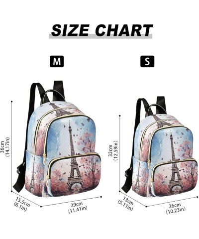 Watercolor Eiffel Tower Paris Quilted Backpack for Women Shoulder Bag Purses Travel Bags for Daily Nurse Work S Small $14.88 ...