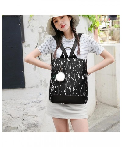 Women Printed Double Shoulder Backpack Strap Top Leather HandleLarge Capacity Shoulder Bag Outdoor Leisure Bag A-black $28.67...