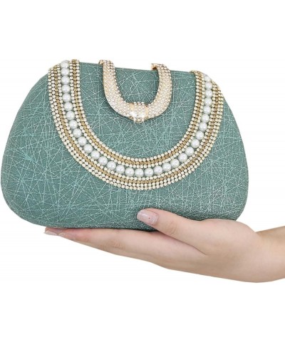 Women's Clutch Elegant Evening Handbag Wedding Prom Party Bridal Clutches Green $21.38 Evening Bags