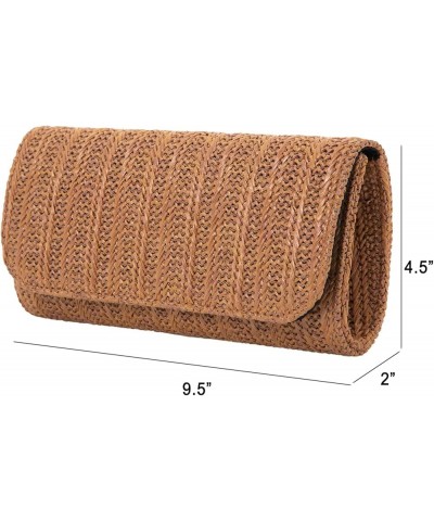 Natural Straw Flat Clutch Tan1 $19.22 Clutches