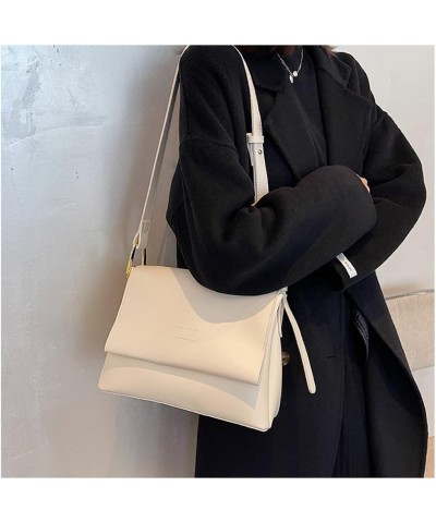 Fashion Simple Flap Top Crossbody Bag for Women Big Capacity Vintage Vegan Leather Shoulder Bag Messenger Bag White $19.60 Sh...