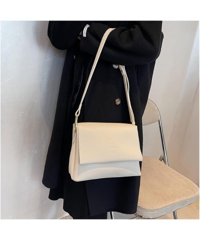 Fashion Simple Flap Top Crossbody Bag for Women Big Capacity Vintage Vegan Leather Shoulder Bag Messenger Bag White $19.60 Sh...