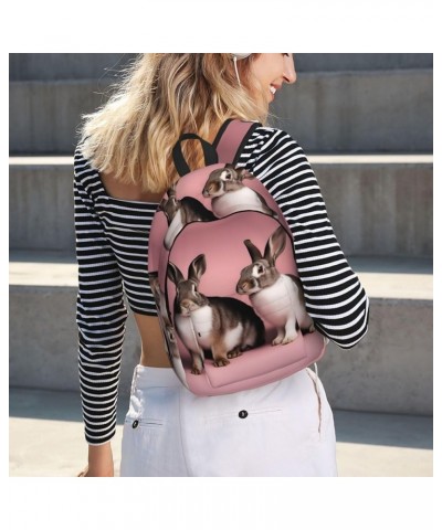 Cute Rabbits Print Lightweight Travel Canvas Backpack Casual Daypack For Men Women Work, Sports, Beach Black Small $18.01 Bac...