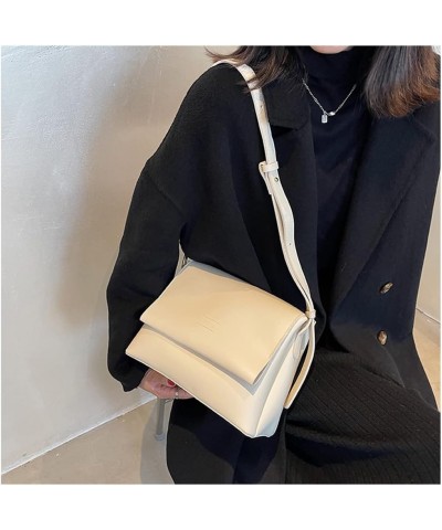 Fashion Simple Flap Top Crossbody Bag for Women Big Capacity Vintage Vegan Leather Shoulder Bag Messenger Bag White $19.60 Sh...