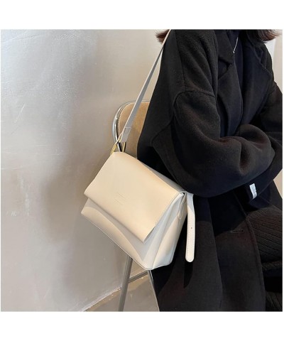 Fashion Simple Flap Top Crossbody Bag for Women Big Capacity Vintage Vegan Leather Shoulder Bag Messenger Bag White $19.60 Sh...