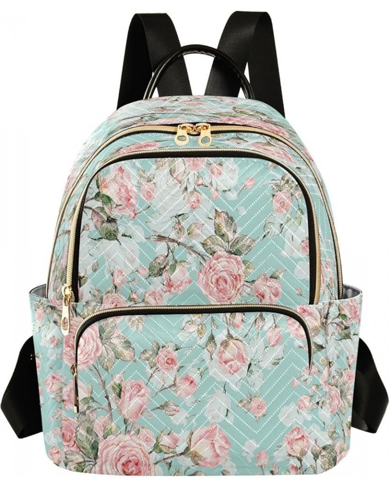 Backpack Purse for Women Rose Casual Shoulder Bag Small Backpack M Medium $11.18 Backpacks