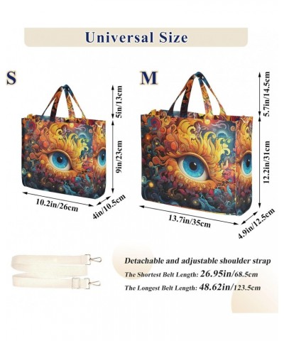 Fantasy Mystical Eye Corduroy Women Tote Bag, Handbag Purse with Detachable Strap Small Size $15.04 Crossbody Bags