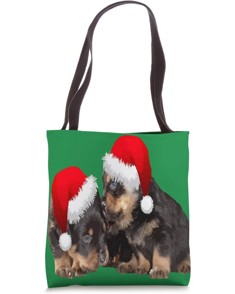 Christmas Rottweilers Wearing Festive Holiday Hats Tote Bag $12.45 Totes