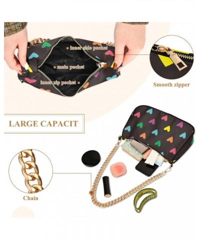 Valentine Colorful Heart Pattern Shoulder Bags for Women Small Handbags Mini Clutch Purse $12.60 Shoulder Bags