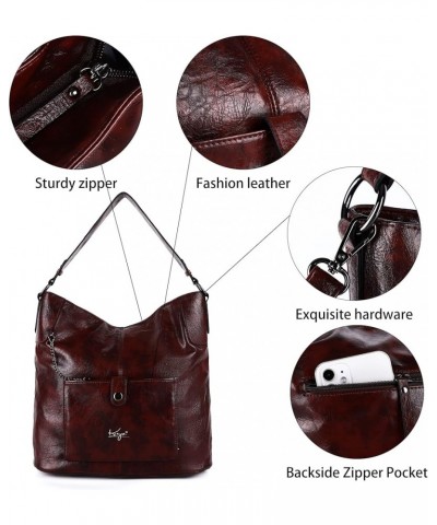 Handbags for Women Large Leather Ladies Hobo Bag Fashion Handbag Wallet Shoulder Bag 10coffee $27.45 Satchels