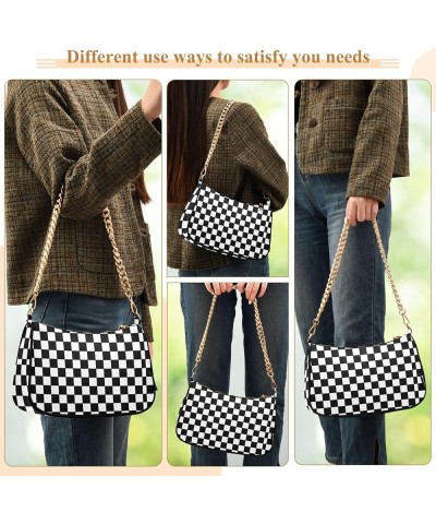 Skeleton Silhouette Skull Satchel Purse Hobo Tote Bags Women Ladies Handbags Funny Shoulder Purse Checked Black White Plaid $...