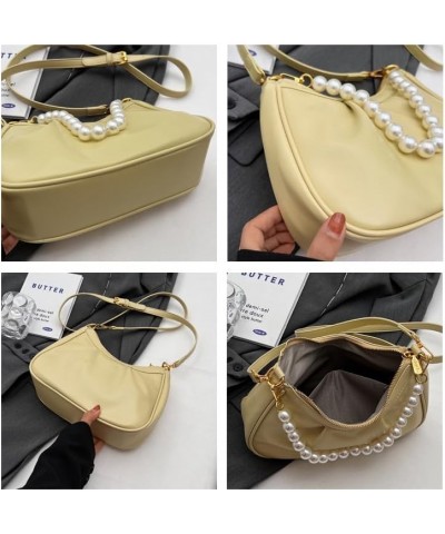 Women Shoulder Bag Dumpling Crossbody Purse Large Handbag with Detachable Pearl Strap Light Green $16.73 Shoulder Bags