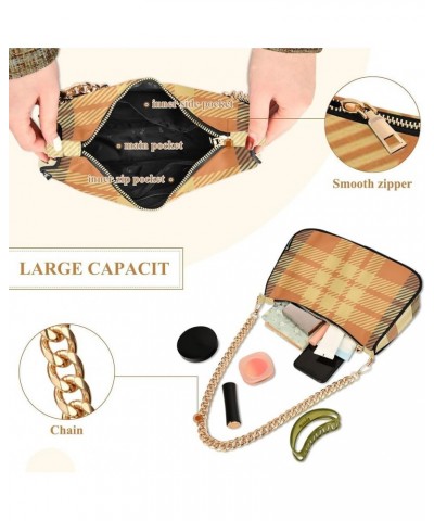 Shoulder Bags for Women, Geometric Plaid Hobo Tote Handbag, Retro Chain Bag Purse with Zipper Color06 $16.79 Shoulder Bags