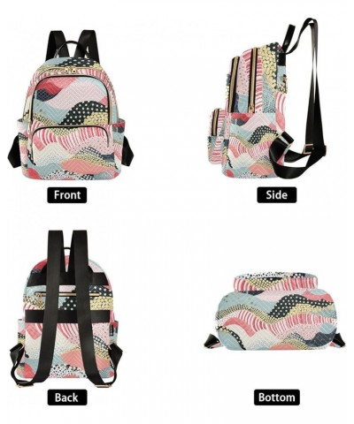 Mini Backpack Purse for Women, Pink Gold Black Stripes Travel Bag Casual Daypack Shoulder Bag Medium $16.95 Backpacks