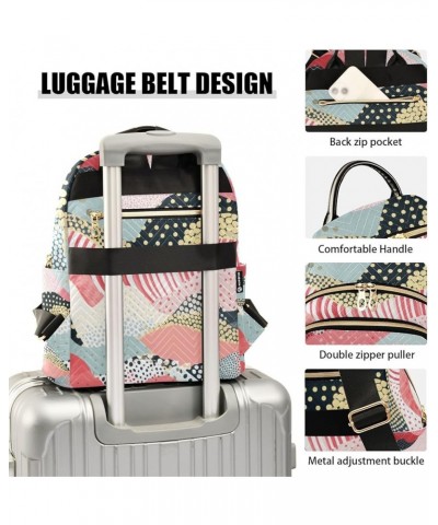 Mini Backpack Purse for Women, Pink Gold Black Stripes Travel Bag Casual Daypack Shoulder Bag Medium $16.95 Backpacks