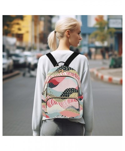 Mini Backpack Purse for Women, Pink Gold Black Stripes Travel Bag Casual Daypack Shoulder Bag Medium $16.95 Backpacks