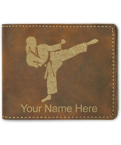 Faux Leather Bi-Fold Wallet, Karate Woman, Personalized Engraving Included (Gray) Rustic $11.76 Wallets