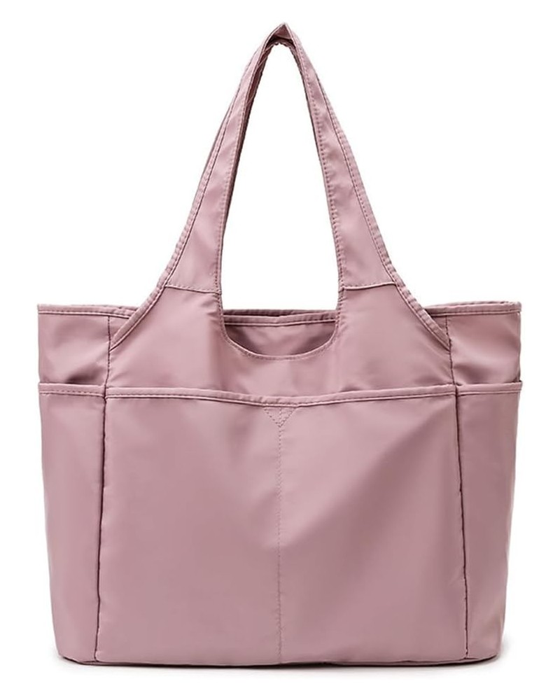 Women's Stylish Tote Bag Nylon Travel Shoulder Beach Bags with Zipper Closure Multi-pocket Handbag Daily Work Bag Pink $12.18...