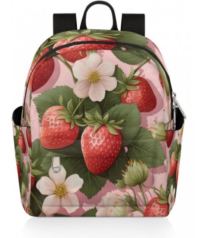 Strawberry Red Fruit Small Backpack for Women Ladies Mini Backpack Travel Casual Backpack Purse Satchel Daypack $20.38 Backpacks