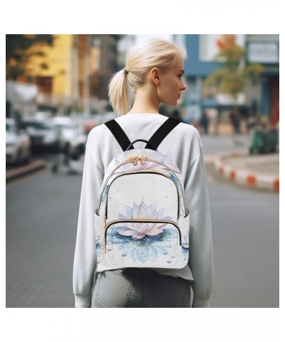 Small Backpack Purse for Women, Lotus Water Travel Bag Casual Daypack Shoulder Bag Small $14.76 Backpacks