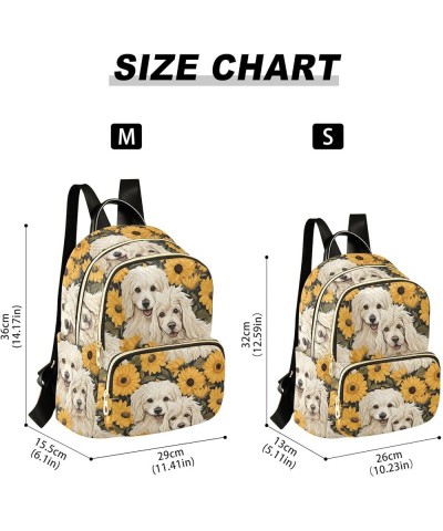 Dogs Yellow Flowers Women's Backpack Purse Causal Daypack Work Travel College Business Trip Bag Shoulder Bag Medium $15.99 Ba...