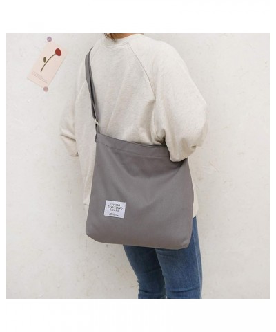 Women's Retro Large Size Canvas Shoulder Bag Hobo Crossbody Handbag Casual Tote Dark Grey $9.62 Totes