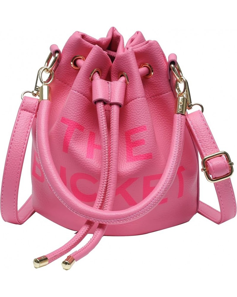 The Bucket Bag for Women, Small Leather Bucket Bag Purses, Crossbody/Handbag/Hobo Bag(7.9 * 7.9 * 8.3in) Rose Red $17.67 Hobo...