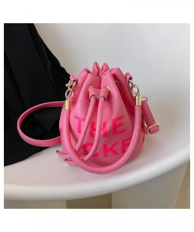 The Bucket Bag for Women, Small Leather Bucket Bag Purses, Crossbody/Handbag/Hobo Bag(7.9 * 7.9 * 8.3in) Rose Red $17.67 Hobo...