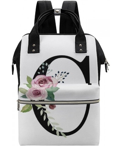 Flowers-pattern Travel Backpack Mommy Bag for Women, Casual Daypack Backpack, Handbag Black C $23.85 Backpacks