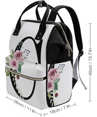 Flowers-pattern Travel Backpack Mommy Bag for Women, Casual Daypack Backpack, Handbag Black C $23.85 Backpacks