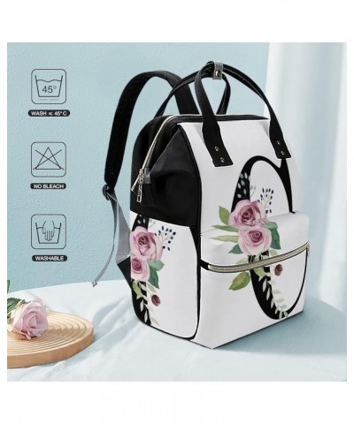 Flowers-pattern Travel Backpack Mommy Bag for Women, Casual Daypack Backpack, Handbag Black C $23.85 Backpacks