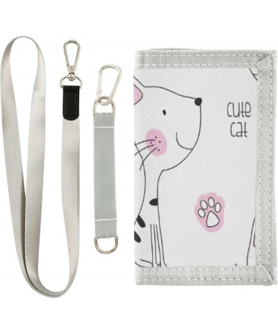 Cute Cartoon Cat Slim Front Pocket Wallet RFID ID Card Holder Cute Small Wallet with Keychian for Women Kids one size Cute Ca...