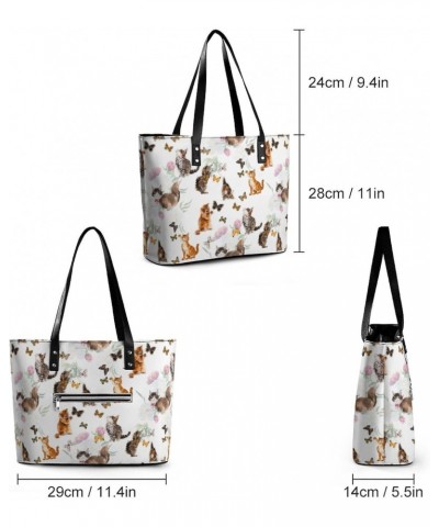 Cats & Butterflies Tote Bags Large Leather Purses Leather Tote Bag Tote Bag in Bag $15.20 Totes